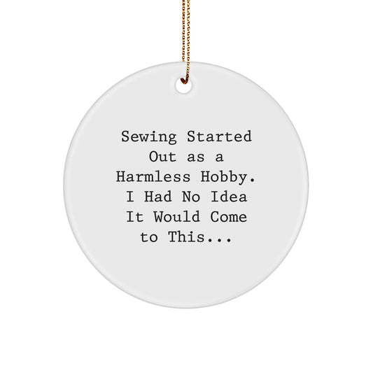 Humorous Sewing Circle Ornament Christmas Unique Gift for Friends Novelty - Image 1