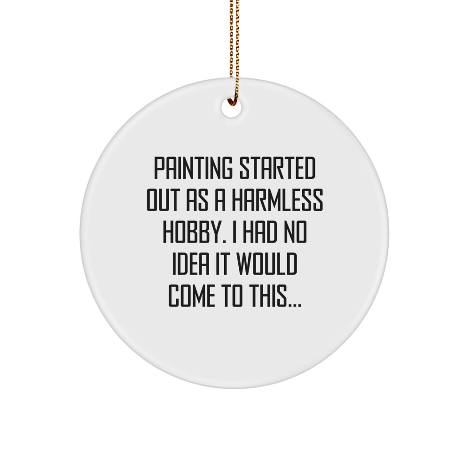 Painting Keepsake Circle Ornament for Him Christmas Gift - Image 1
