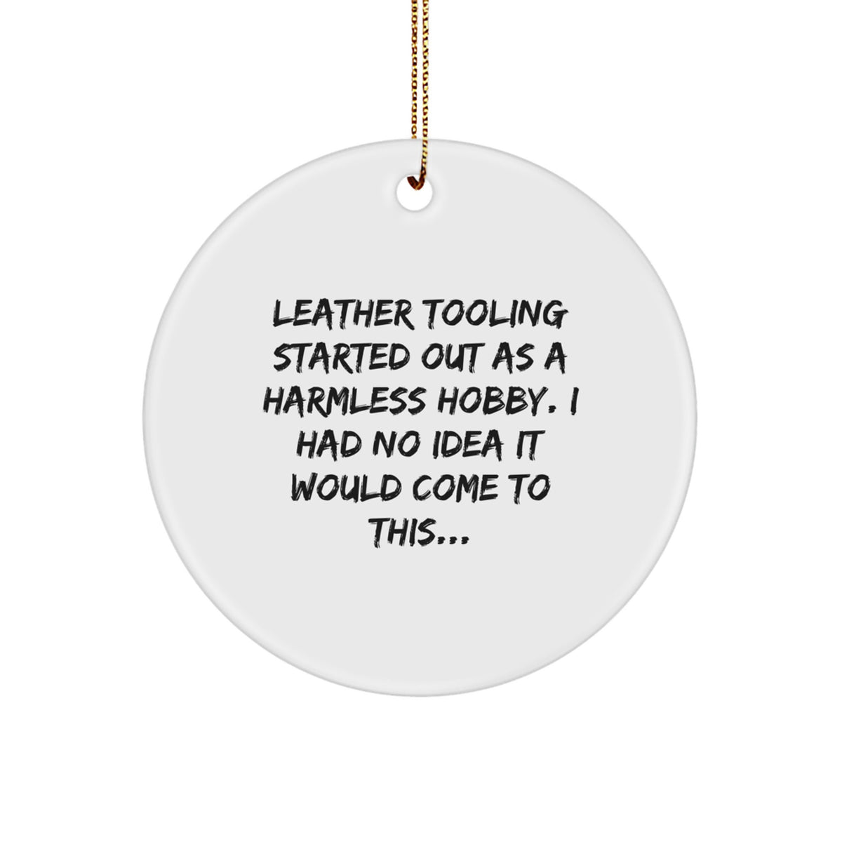 Leather Tooling Keepsake Christmas Ornament for Him Surprise Gift - Image 1