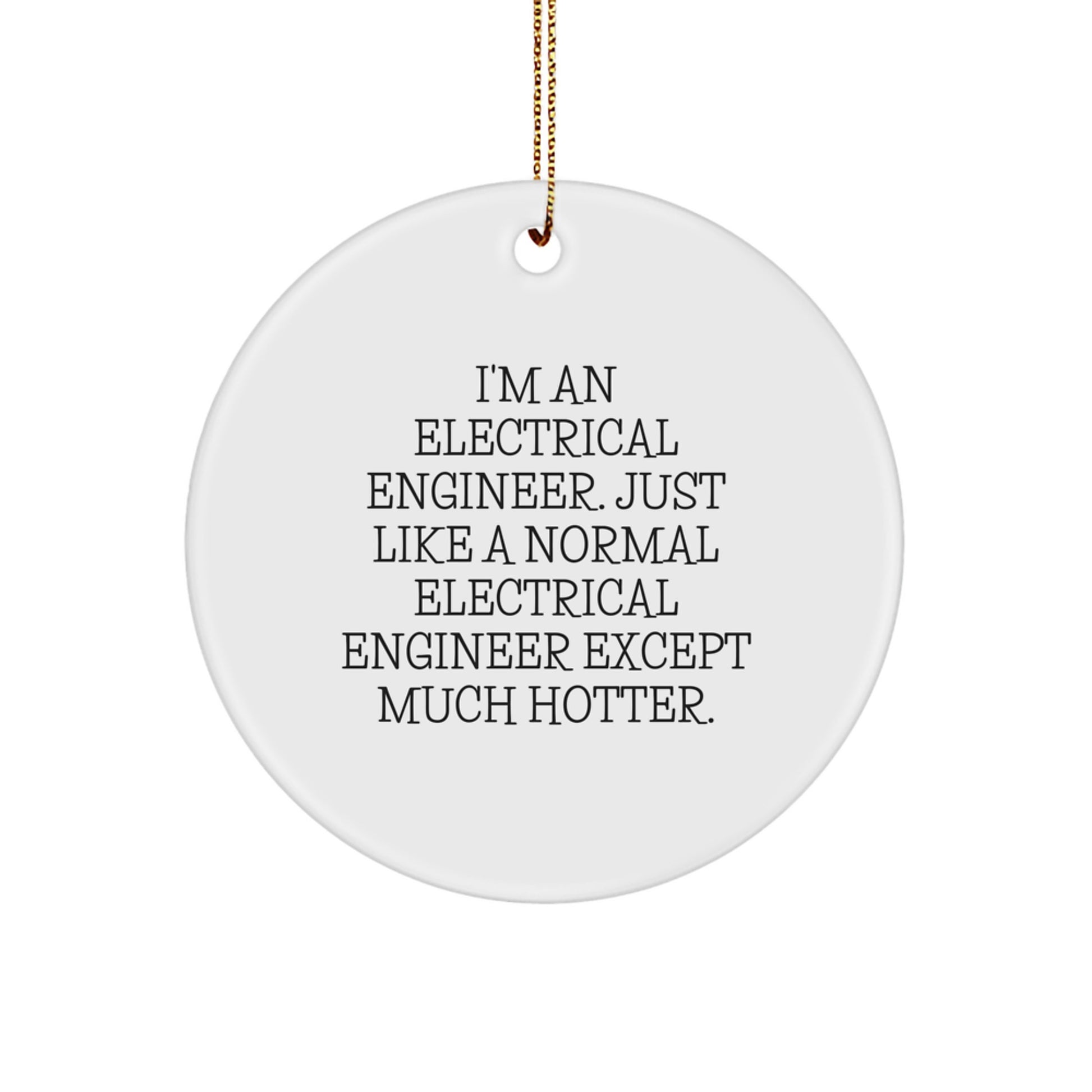 Funny Electrical Engineer Gifts for Men, Unique Circle Ornament, I'm An Electrical Engineer Except Much Hotter, Christmas Unique Gifts from Friends - Image 1