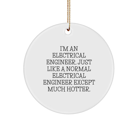 Funny Electrical Engineer Gifts for Men, Unique Circle Ornament, I'm An Electrical Engineer Except Much Hotter, Christmas Unique Gifts from Friends - Image 1