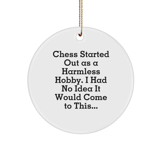 Witty Christmas Ornament Gift for Friends - Chess Started Out As A - Image 1