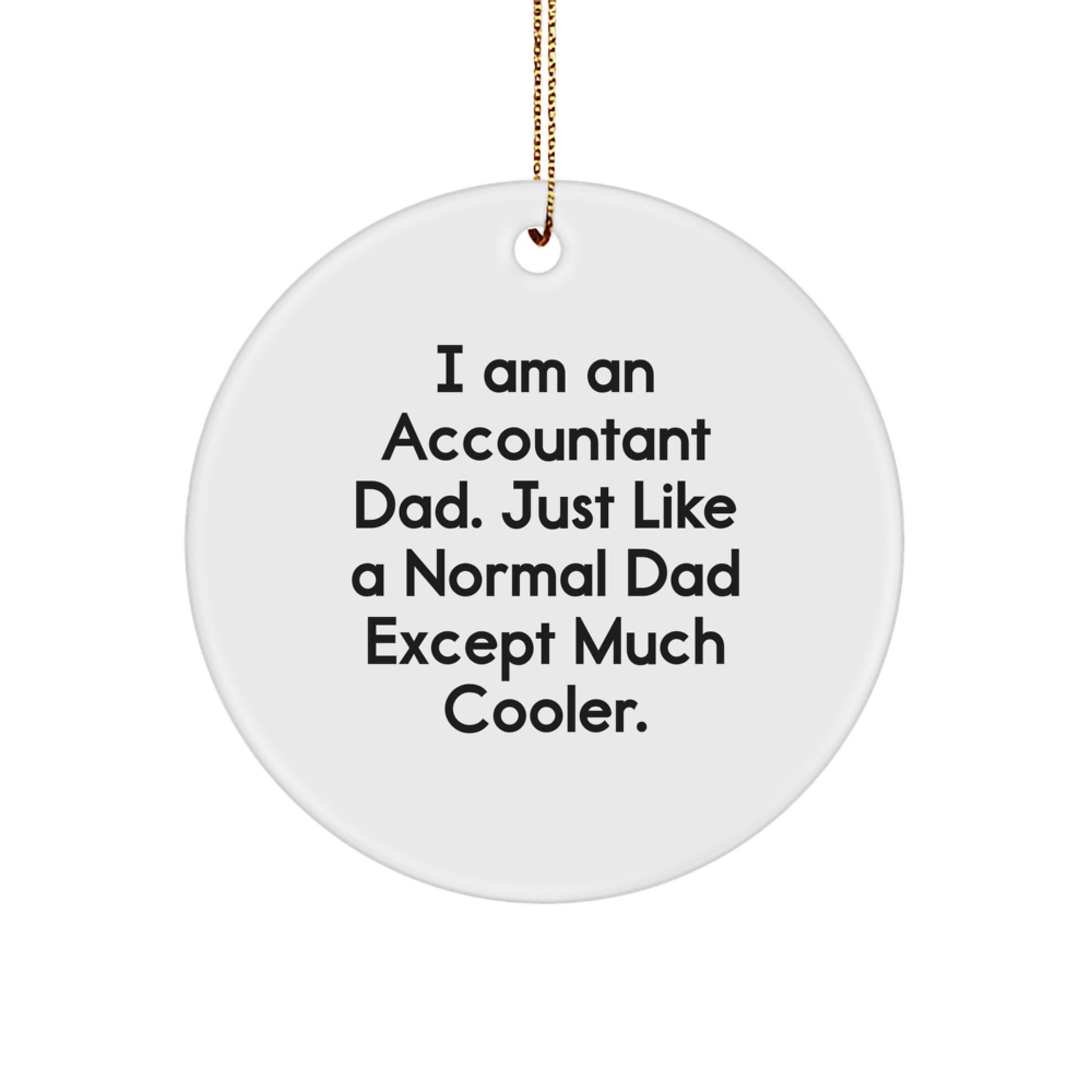 Accountant Dad Circle Ornament Funny Gift for Friends and Family - Image 1
