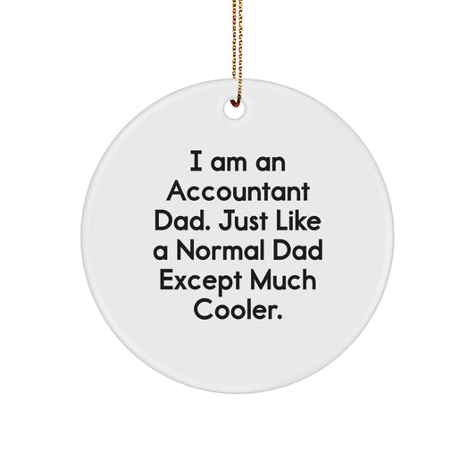 Accountant Dad Circle Ornament Funny Gift for Friends and Family - Image 1