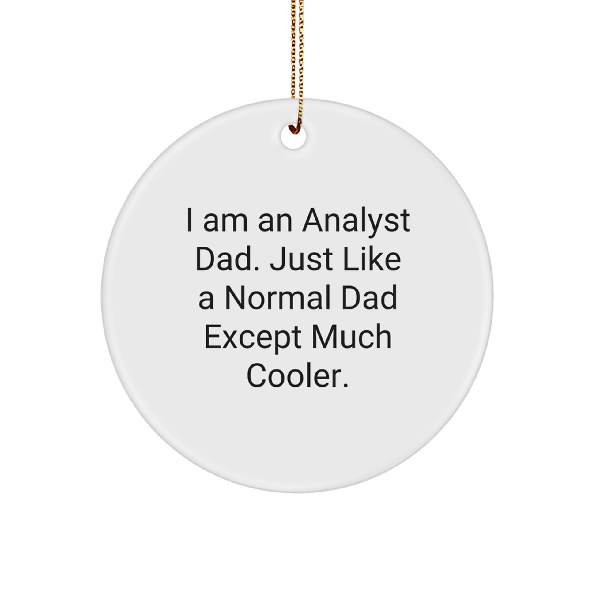 Christmas Gift for Her Analyst Dad Circle Ornament Present - Image 1