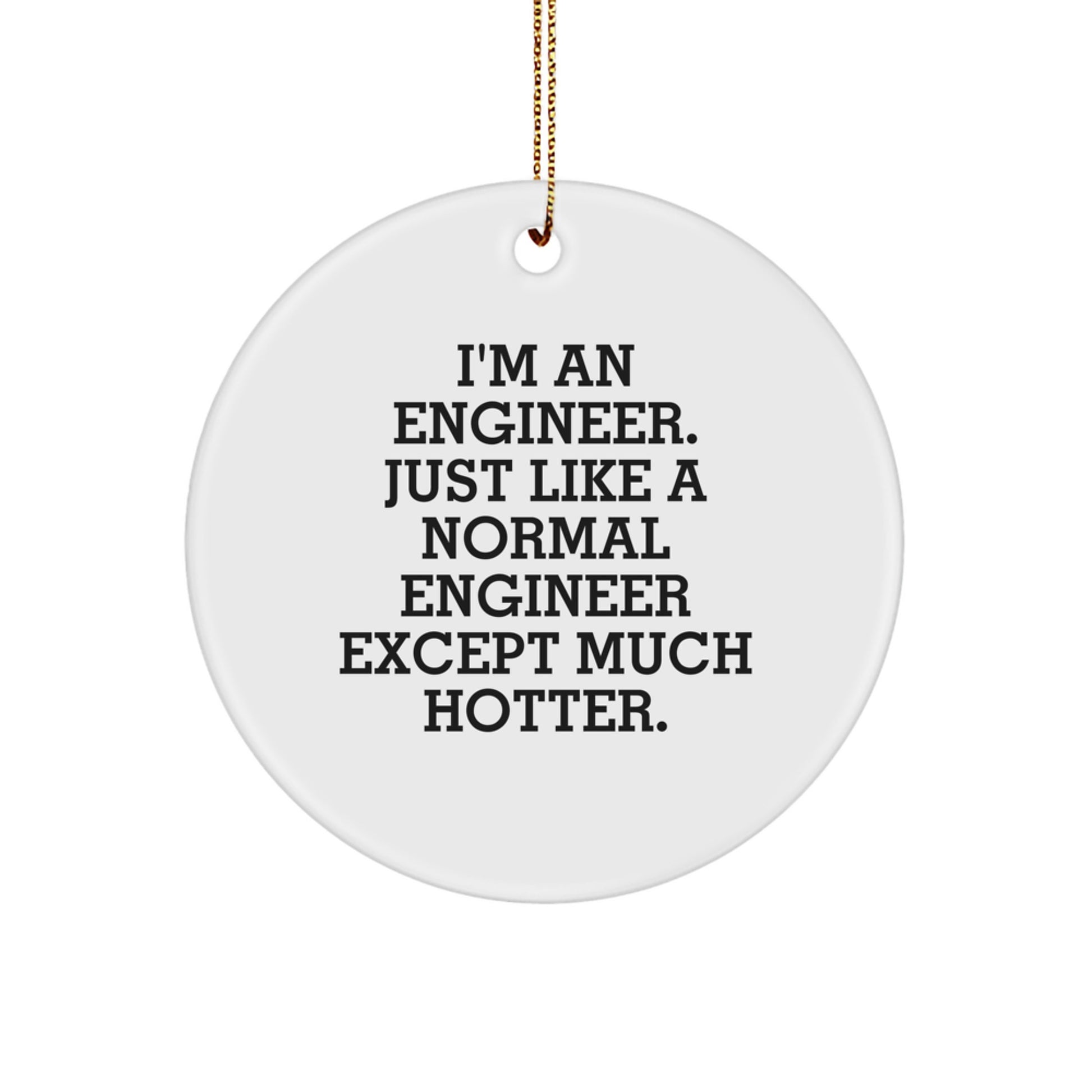 Funny Engineer Gifts for Men - Engineer Christmas Circle Ornament, 'I'm An Engineer' Humorous White Circle Shaped Decor - Gifts from Friends to Family - Image 1