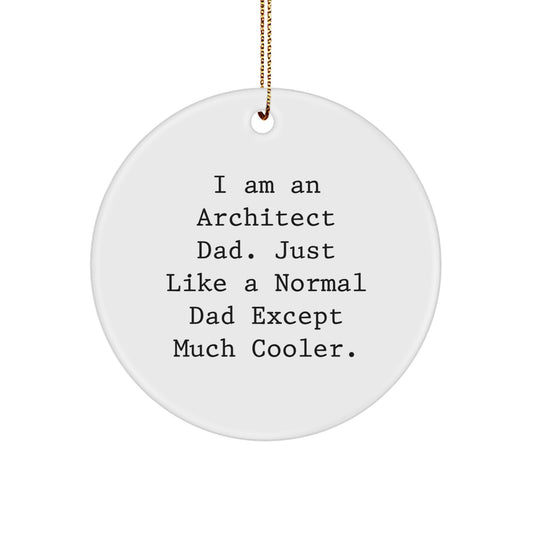 Funny Architect Dad Circle Ornament Gifts from Family for Architect Men - Image 1