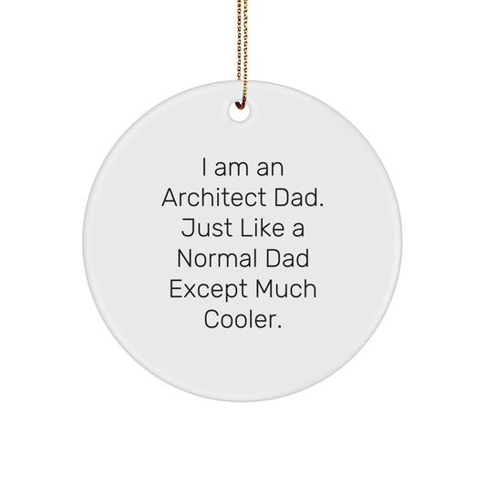 Architect Dad Christmas Unique Gifts from Men to Friends Circle Ornament, Funny Gift for Him, Architect Decorations, Funny Christmas Unique Gifts for Architect, Unique Architect Circle Decorations - Image 1