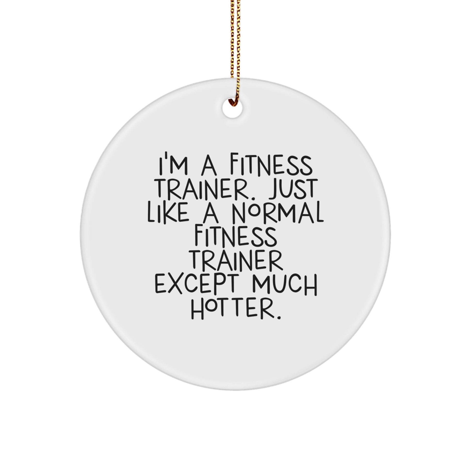 Fitness Trainer Christmas Unique Gifts from Men to Fitness Trainers, Funny Circle Ornaments - 'I'm A Fitness Trainer. Just Like A Normal Fitness Trainer Except Much Hotter.' - Image 1
