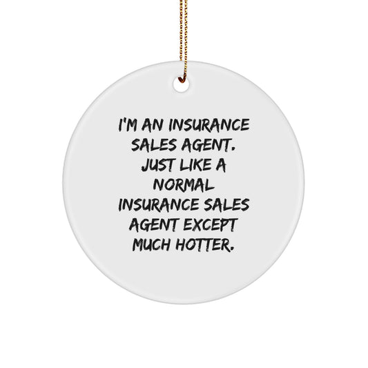 Unique Christmas Unique Gifts for Insurance Sales Agent, Funny Circle Ornament, Gifts from Men, Women, Friends, Coworkers, Family, for Insurance Sales Agent - Image 1