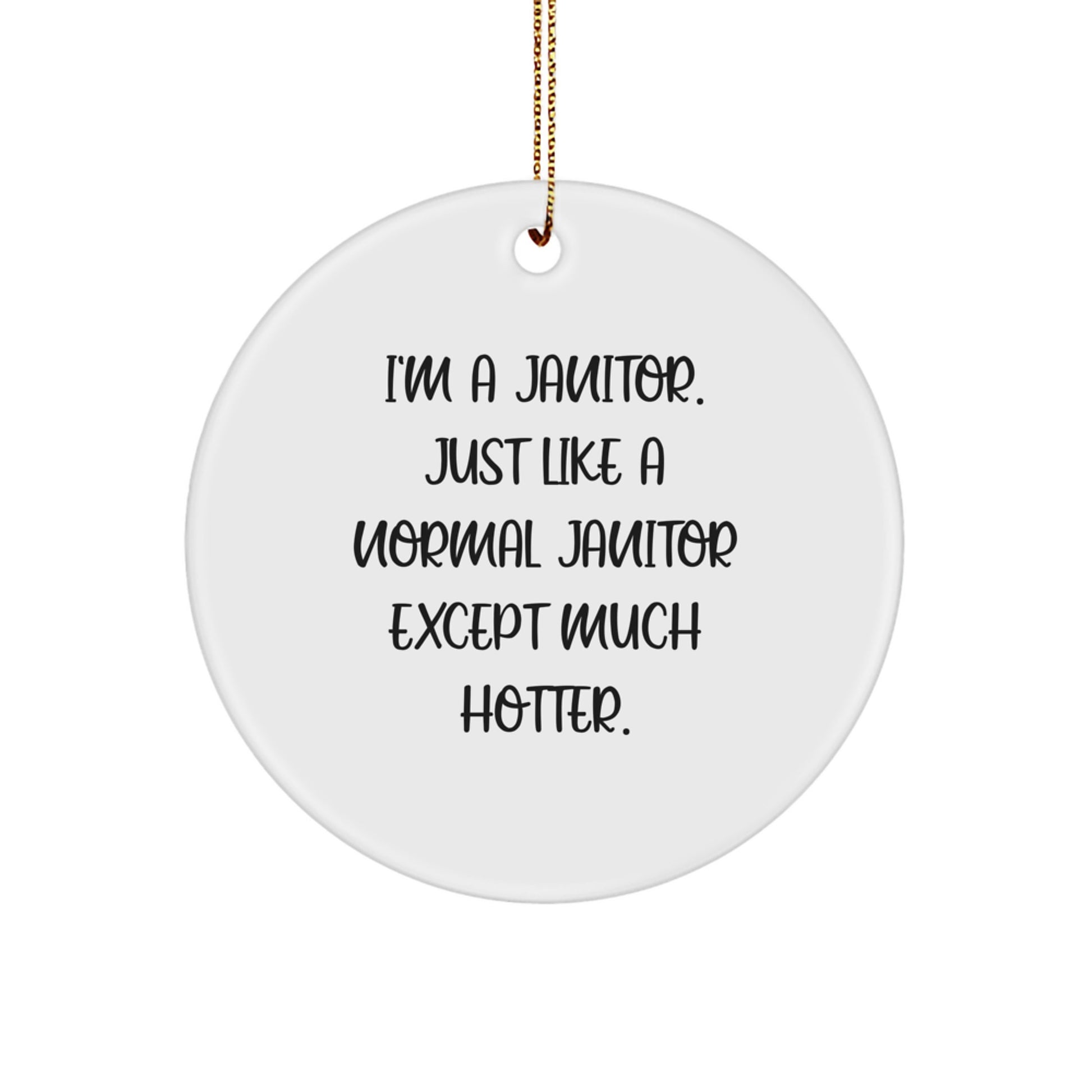 Funny Janitor Gifts from Men for Janitor Friends and Family - I'm A Janitor Circle Ornament - Image 1