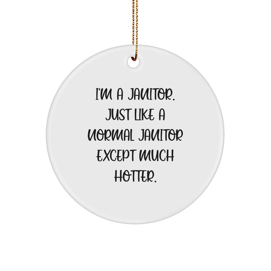 Funny Janitor Gifts from Men for Janitor Friends and Family - I'm A Janitor Circle Ornament - Image 1