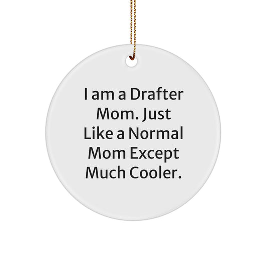Funny Drafter Circle Ornament Gifts from Mom for Drafter Men, Women, Friends, Coworkers, Family Christmas Unique Ornaments - Image 1
