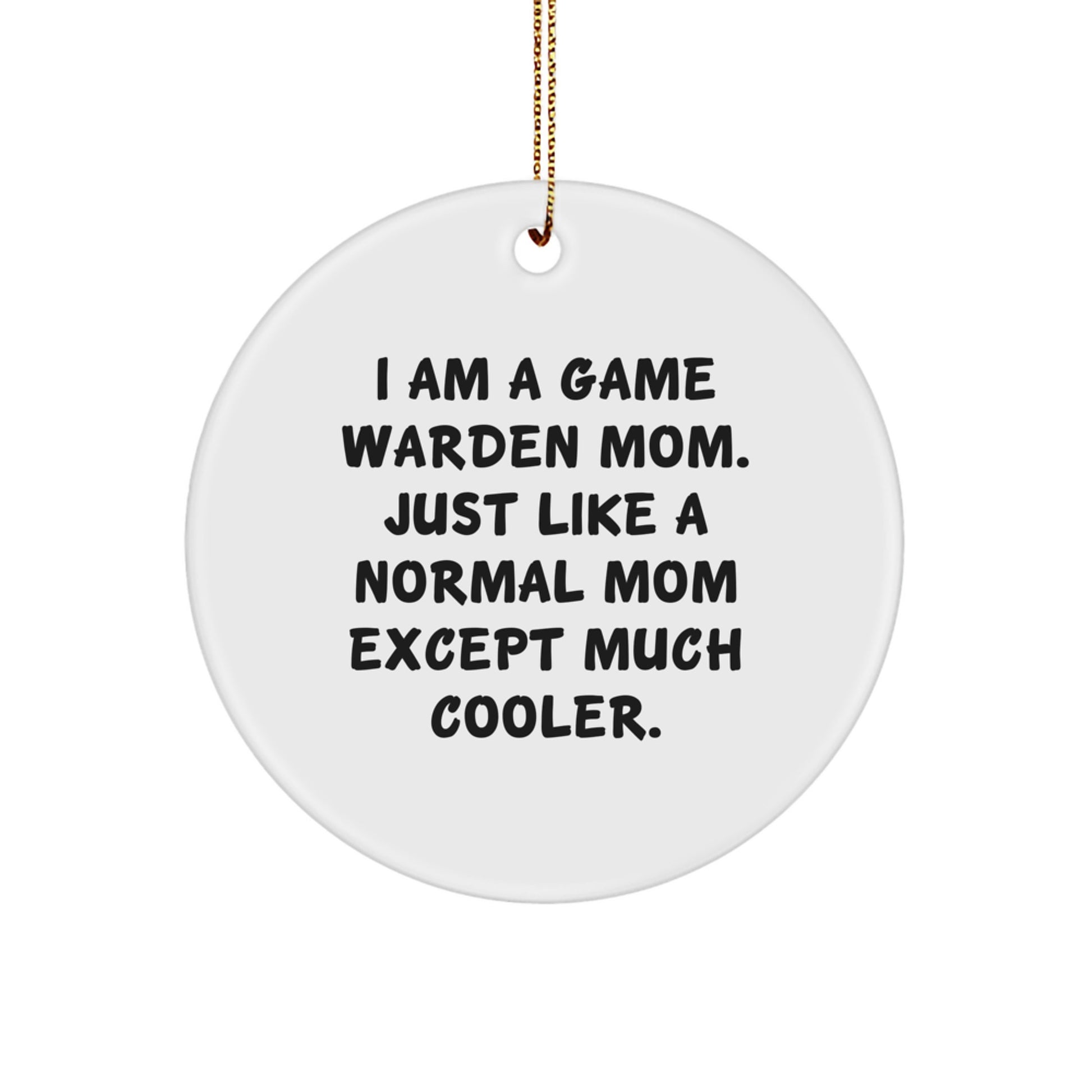 Christmas Gift for Teens Surprise Game Warden Mom Ornament Circle - Image 1