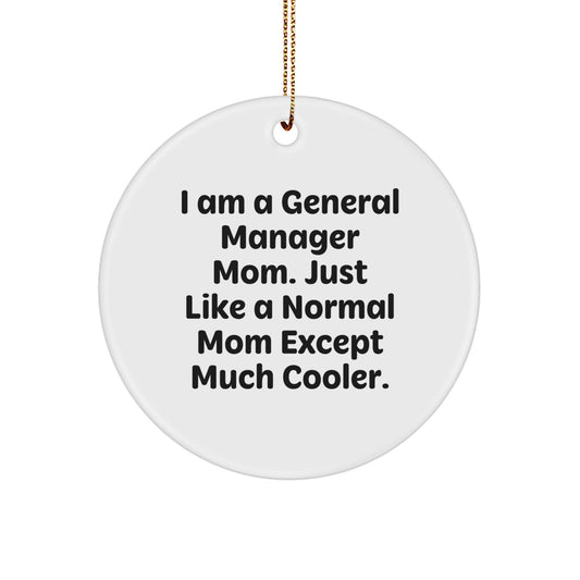 Christmas Unique Gift for Her General Manager Mom Cooler Ornament, Present - Image 1