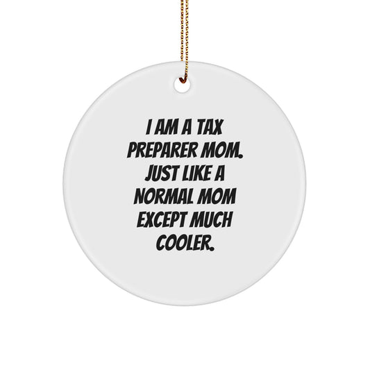 White Tax Preparer Mom Christmas Ornament for Coworkers Idea Gift - Image 1