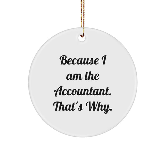 Christmas Gift for Her Accountant Ornament – Because I Am The Accountant - Image 1