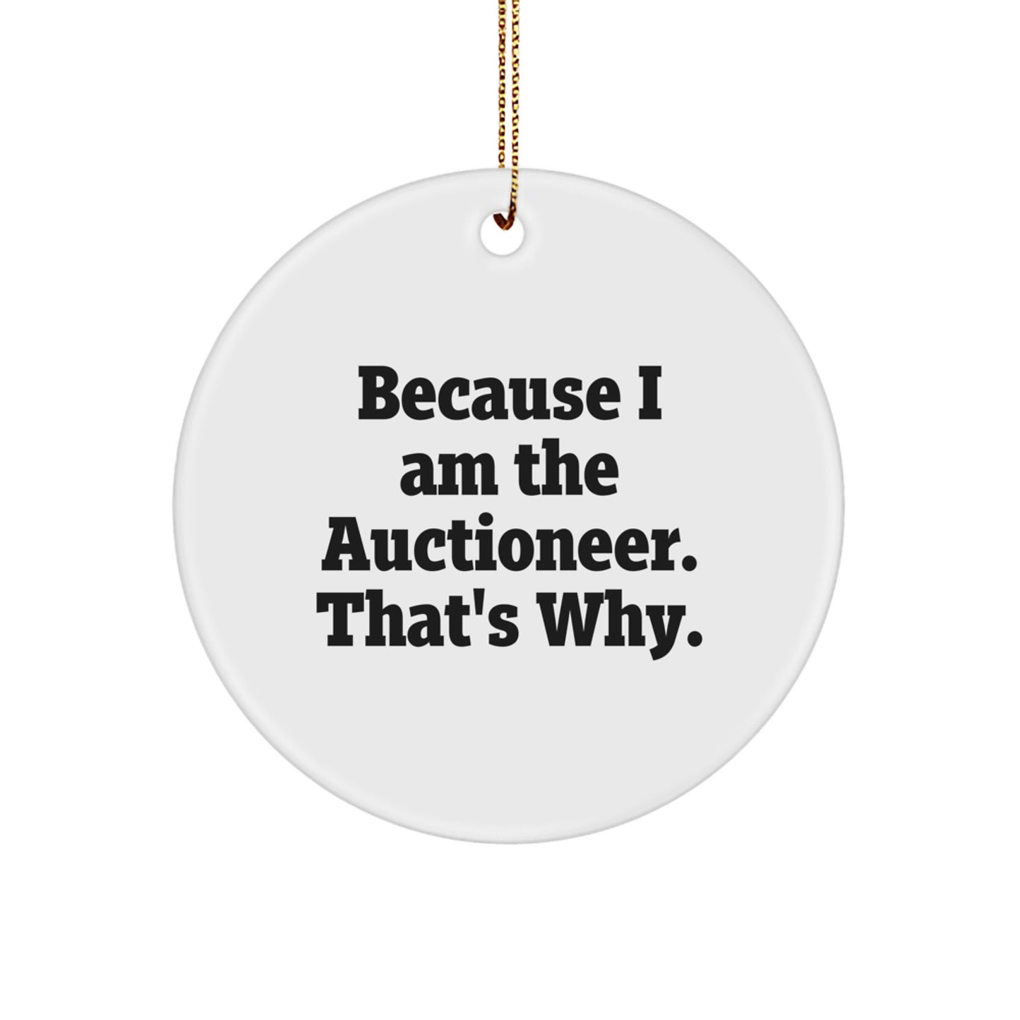 Auctioneer Circle Ornament Unique Idea for Coworkers Christmas Gift - Image 1