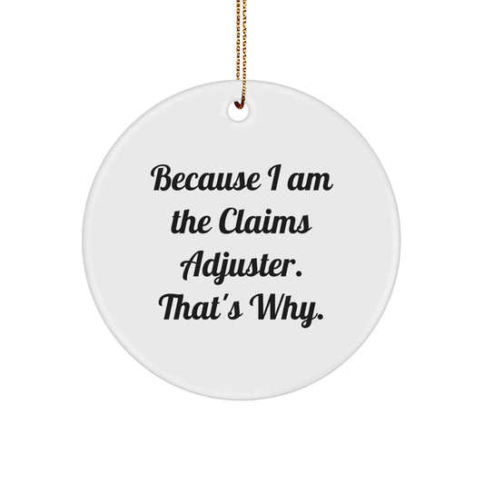 Funny Claims Adjuster Circle Ornament Gifts from Friends for Christmas Unique - Image 1