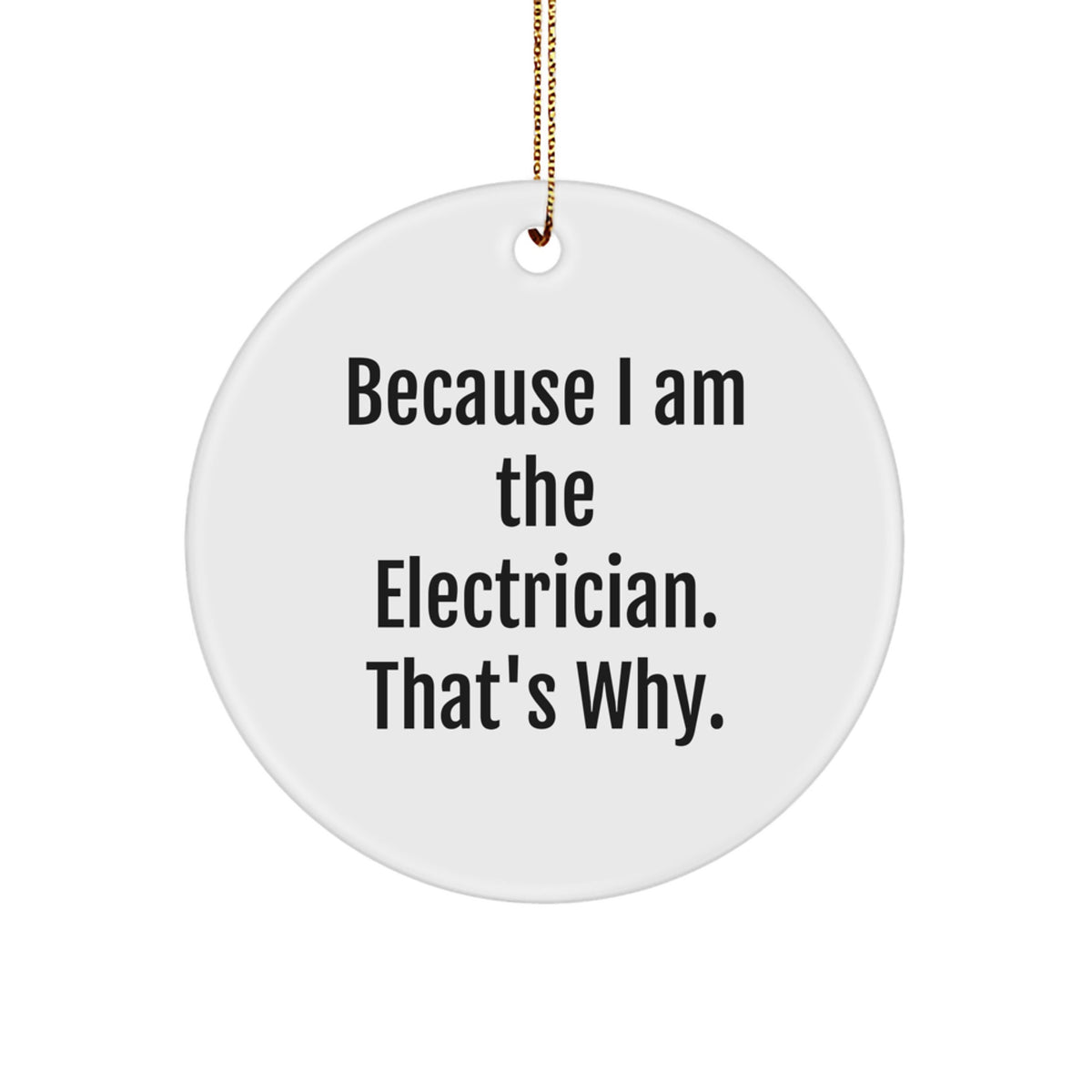 Christmas Gift for Her Present Bright Electrician Circle Ornament - Image 1