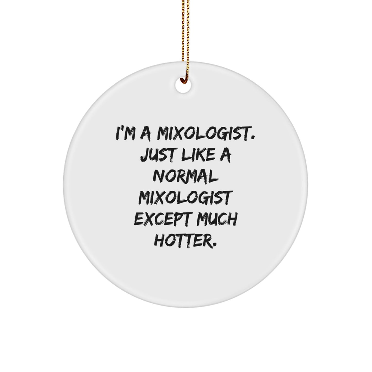 Funny Mixologist Gifts from Men to Friends - I'm A Mixologist Circle Ornament for Christmas Unique Gifts - Image 1