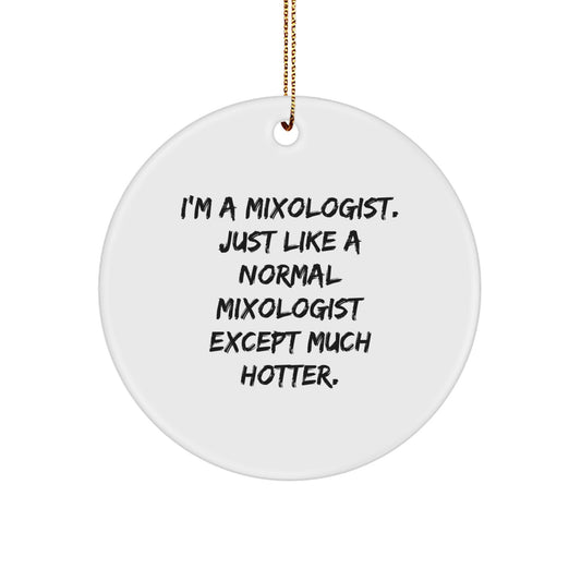 Funny Mixologist Gifts from Men to Friends - I'm A Mixologist Circle Ornament for Christmas Unique Gifts - Image 1