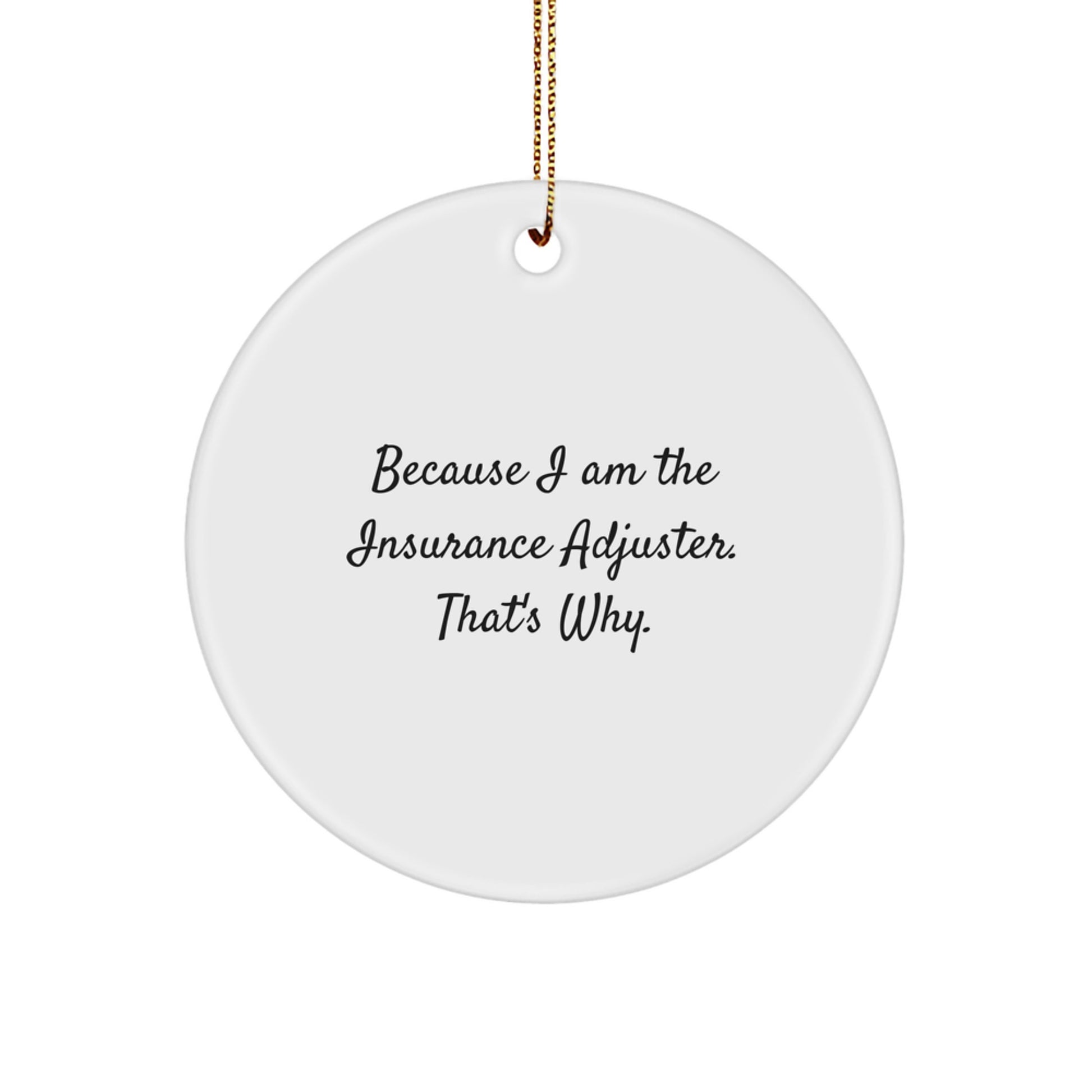 Christmas Gift for Her Insurance Adjuster Present Ornament - Image 1