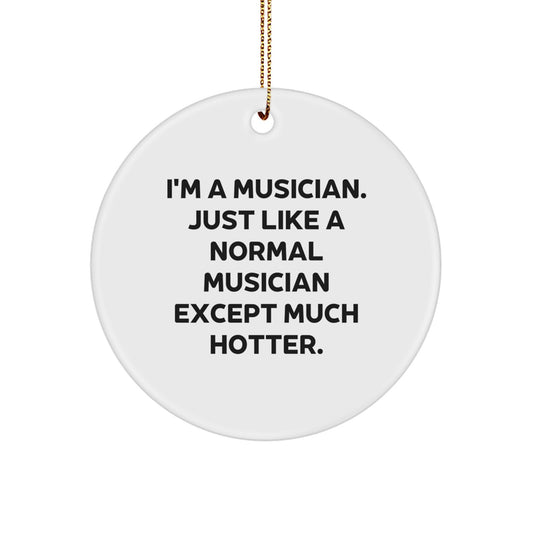 Funny Musician Christmas Circle Ornament Gifts from Friends to Musician, Musician Decorations, Unique Christmas Unique Gifts for Musician - Image 1