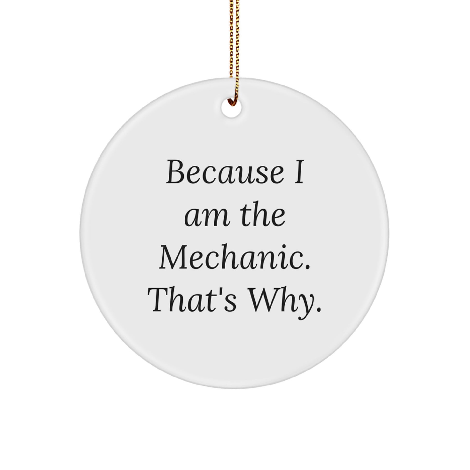 Christmas Gift for Her Mechanic Circle Ornament Present Celebrated - Image 1