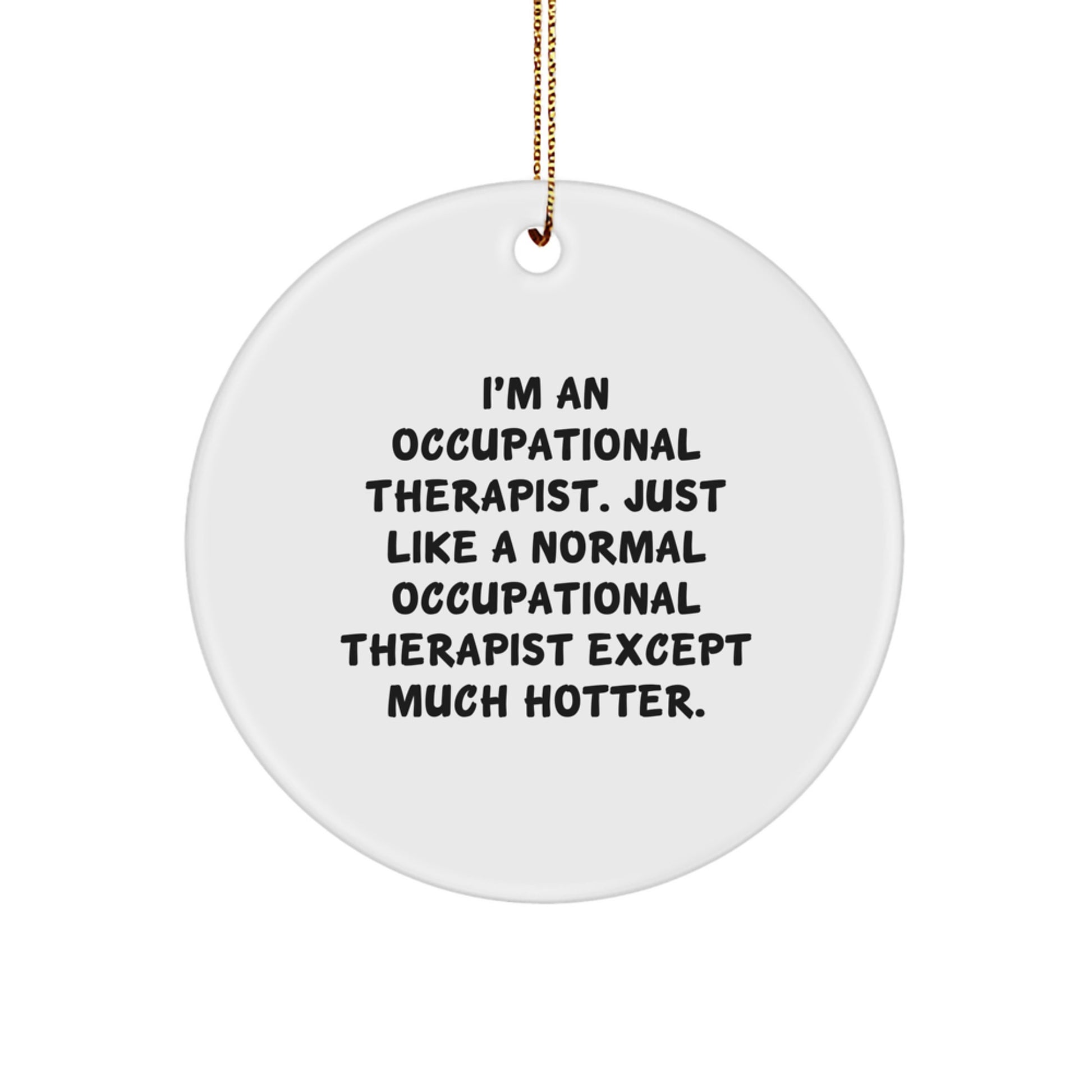 Funny Occupational Therapist Gifts from Friends - Unique Circle Ornament for Occupational Therapist Men, Women, Coworkers, or Family Members - Hotter Than Normal OT - Christmas Unique Gifts - Image 1