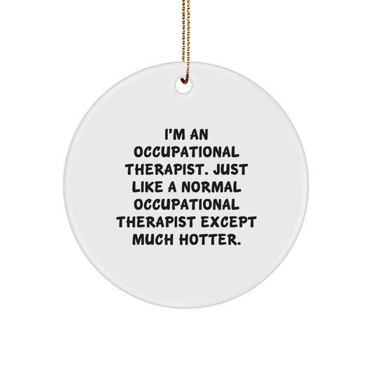 Funny Occupational Therapist Gifts from Friends - Unique Circle Ornament for Occupational Therapist Men, Women, Coworkers, or Family Members - Hotter Than Normal OT - Christmas Unique Gifts - Image 1