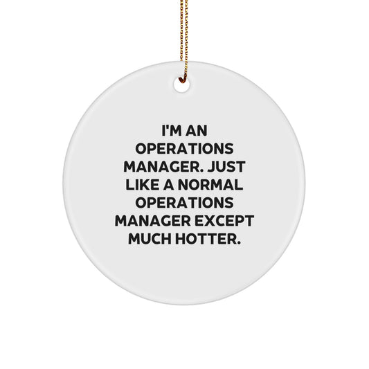 Funny Operations Manager Circle Ornament, Gifts for Him, from Men - Operations Manager Humor, Unique Christmas Unique Gifts, Office Decor - Image 1