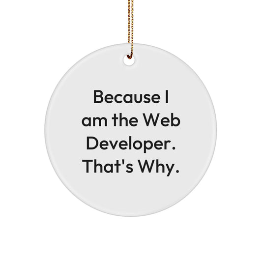 Web Developer Christmas Ornament Gift for Happy Kids Because I Am - Image 1