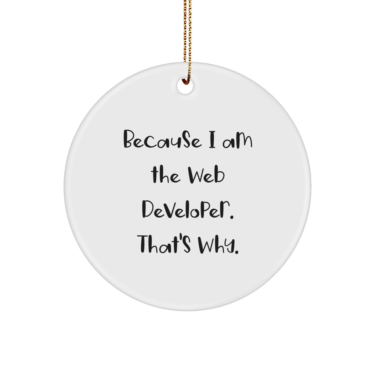 Web Developer Christmas Unique Gift Circle Ornament Idea for Coworkers - Image 1
