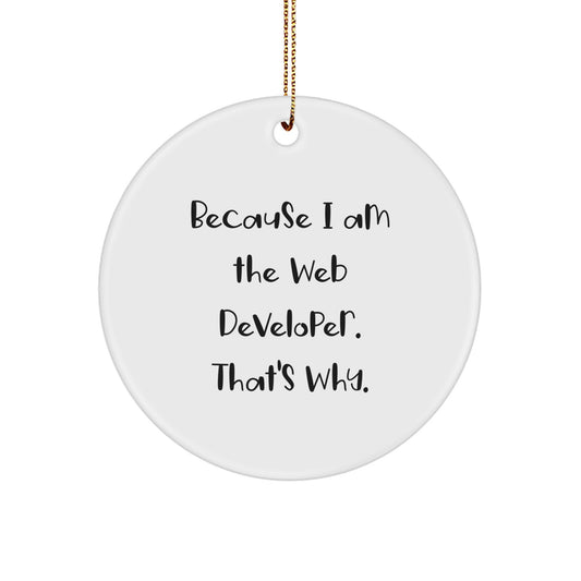 Web Developer Christmas Unique Gift Circle Ornament Idea for Coworkers - Image 1
