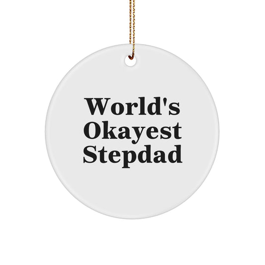 Christmas Gift Collectible Ornament for Roommates – Stepdad Okayest - Image 1