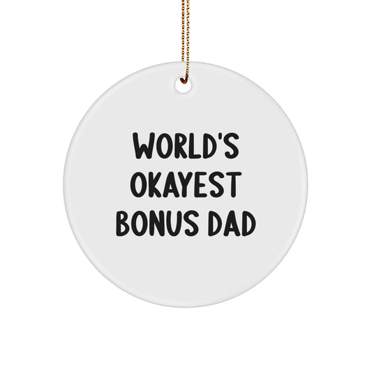 Christmas Gift for Dad Present Bonus Dad Circle Ornament - Image 1