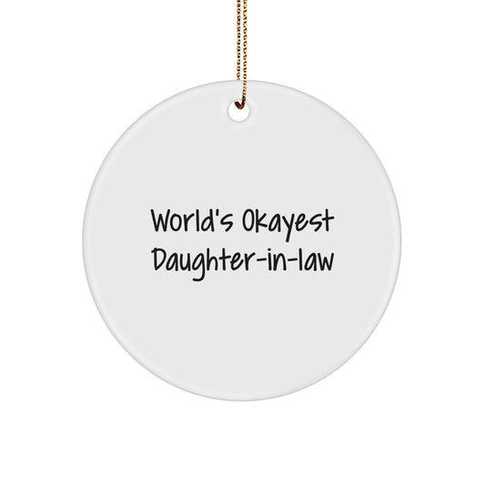 Christmas Ornament Gift World's Okayest Daughter-in-law - A Humorous - Image 1