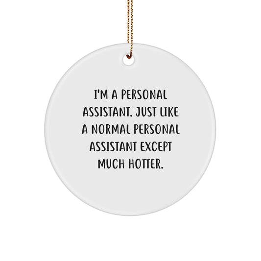 Funny Personal Assistant Gifts, I'm A Personal Assistant Circle Ornament for Christmas Unique Gifts from Friends to Family - Image 1