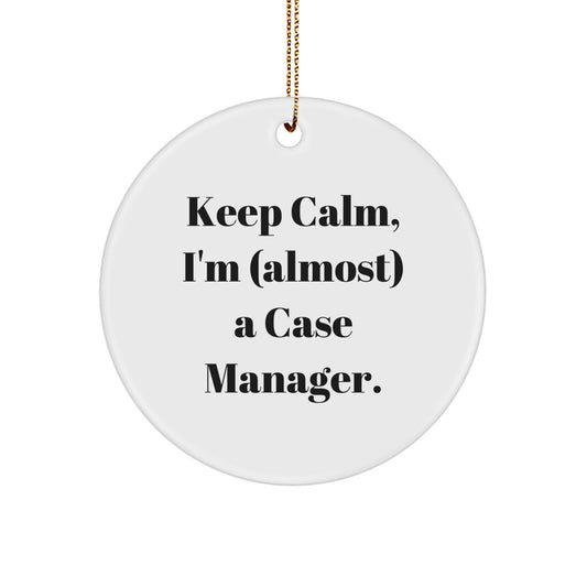 Funny Case Manager Gifts for Friends, Women, Men, Family, Coworkers, Case Manager, Circle Ornament, Christmas Unique Gifts, Gifts from Friends, Gifts for Case Manager - Image 1