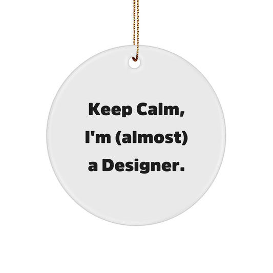 Designer Circle Ornament for Coworkers Idea Christmas Gift - Image 1