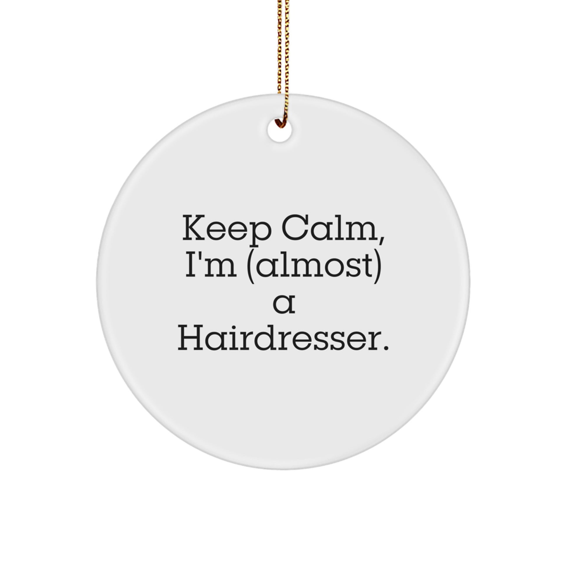Hairdresser Circle Ornament Idea for Coworkers Christmas Gift - Image 1