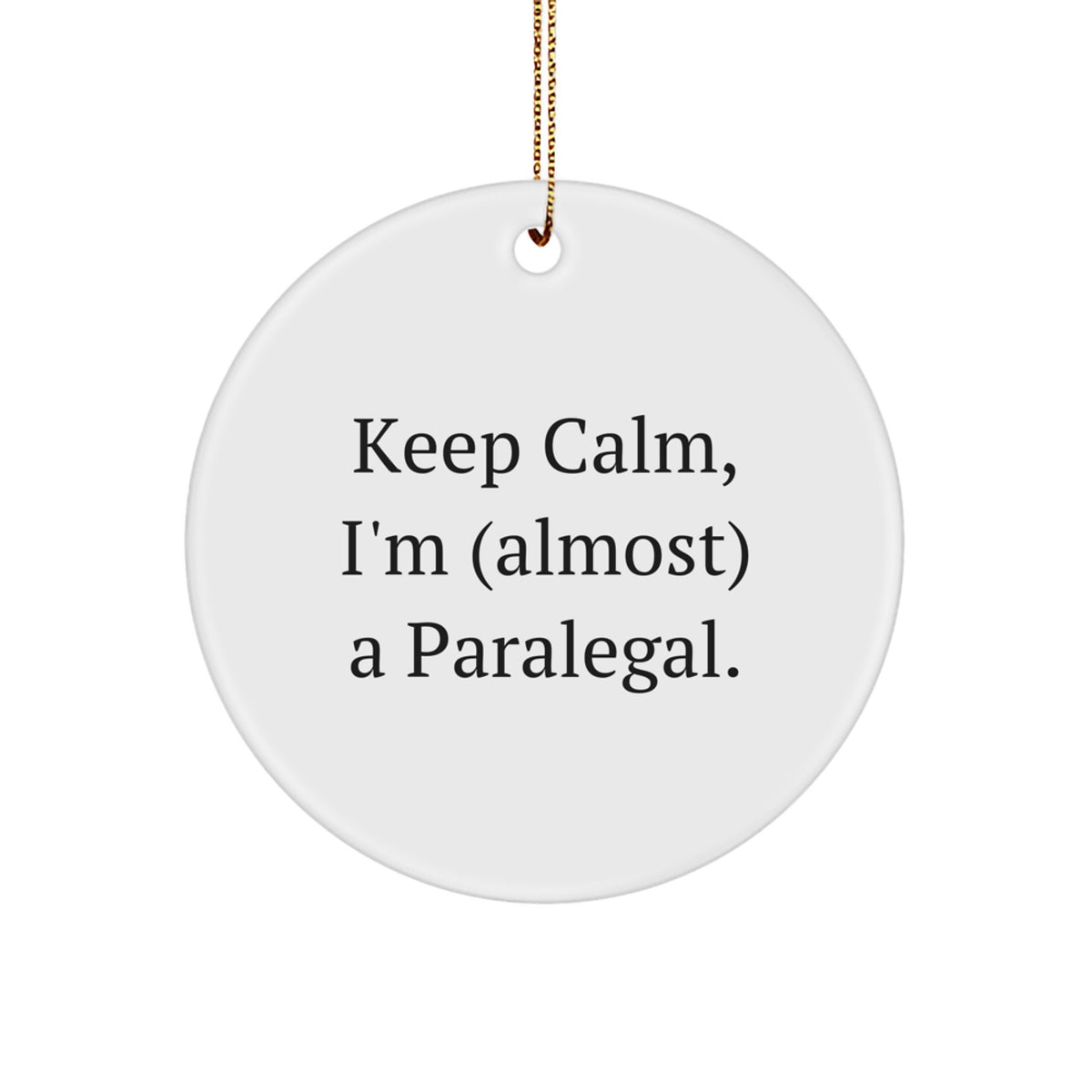 Christmas Gift Present for Her Paralegal Circle Ornament - Image 1