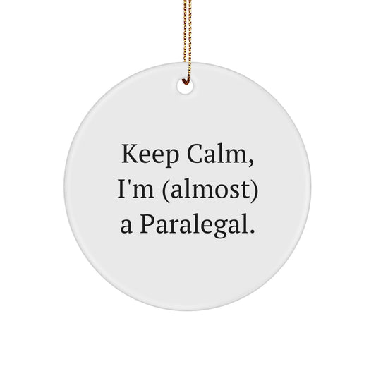 Christmas Gift Present for Her Paralegal Circle Ornament - Image 1