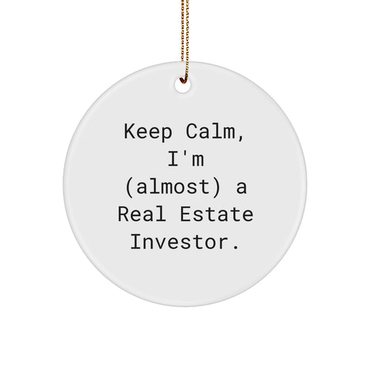 Real Estate Investor Christmas Ornament Gift, Keep Calm for a Best - Image 1