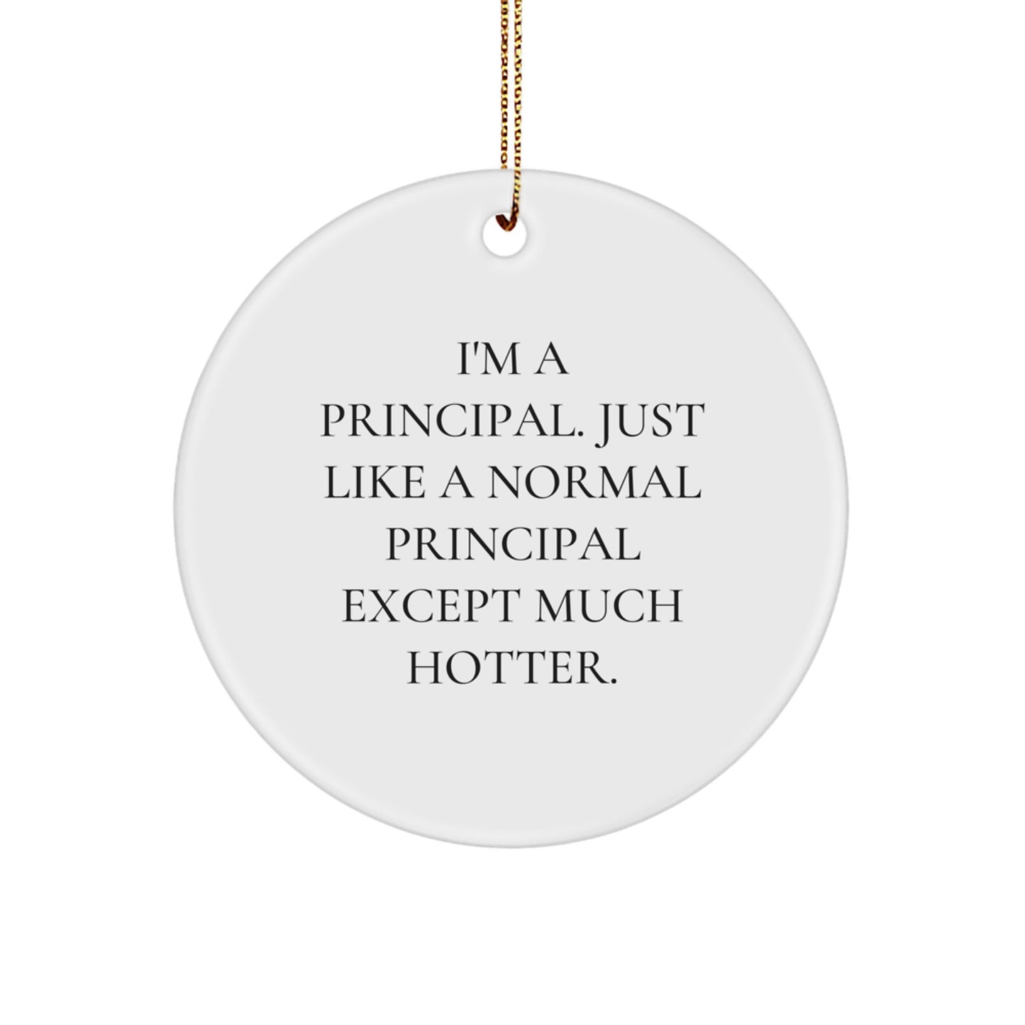 Funny Principal Gifts from Friends and Family - I'm A Principal. Just Like A Normal Principal Except Much Hotter. Christmas Circle Ornament - Image 1