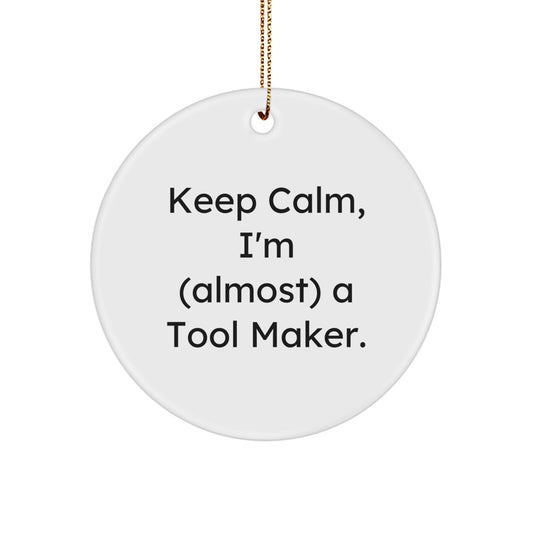 Circle Christmas Ornament Gift for Neighbors, Tool Maker, Collectible - Image 1