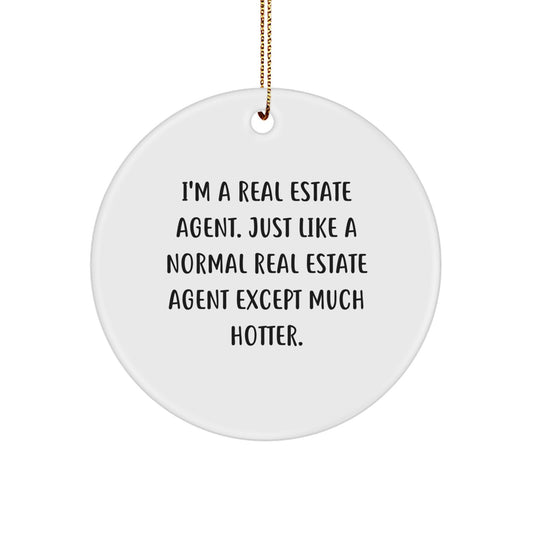 Unique Circle Ornament Gifts for Real Estate Agent Friends and Family - Hotter Than Normal Agent Decoration - Festive Christmas Memorable Present for Real Estate Agent Colleagues - Image 1