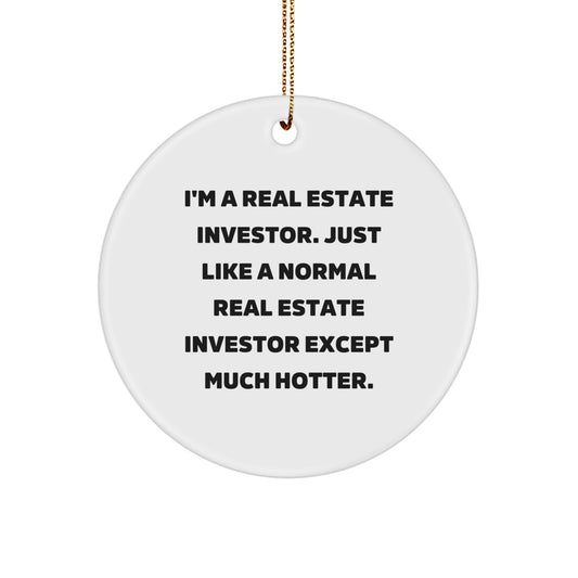 Unique Real Estate Investor Gifts for Men, Funny Circle Ornament, Christmas Unique Decorations from Friends, Real Estate Investor Humor - Image 1
