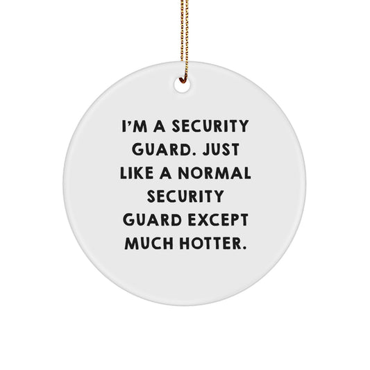 Humorous Security Guard Circle Ornament Gifts for Security Officer, Funny Security Guard Christmas Unique Gifts from Family, Friends - Image 1